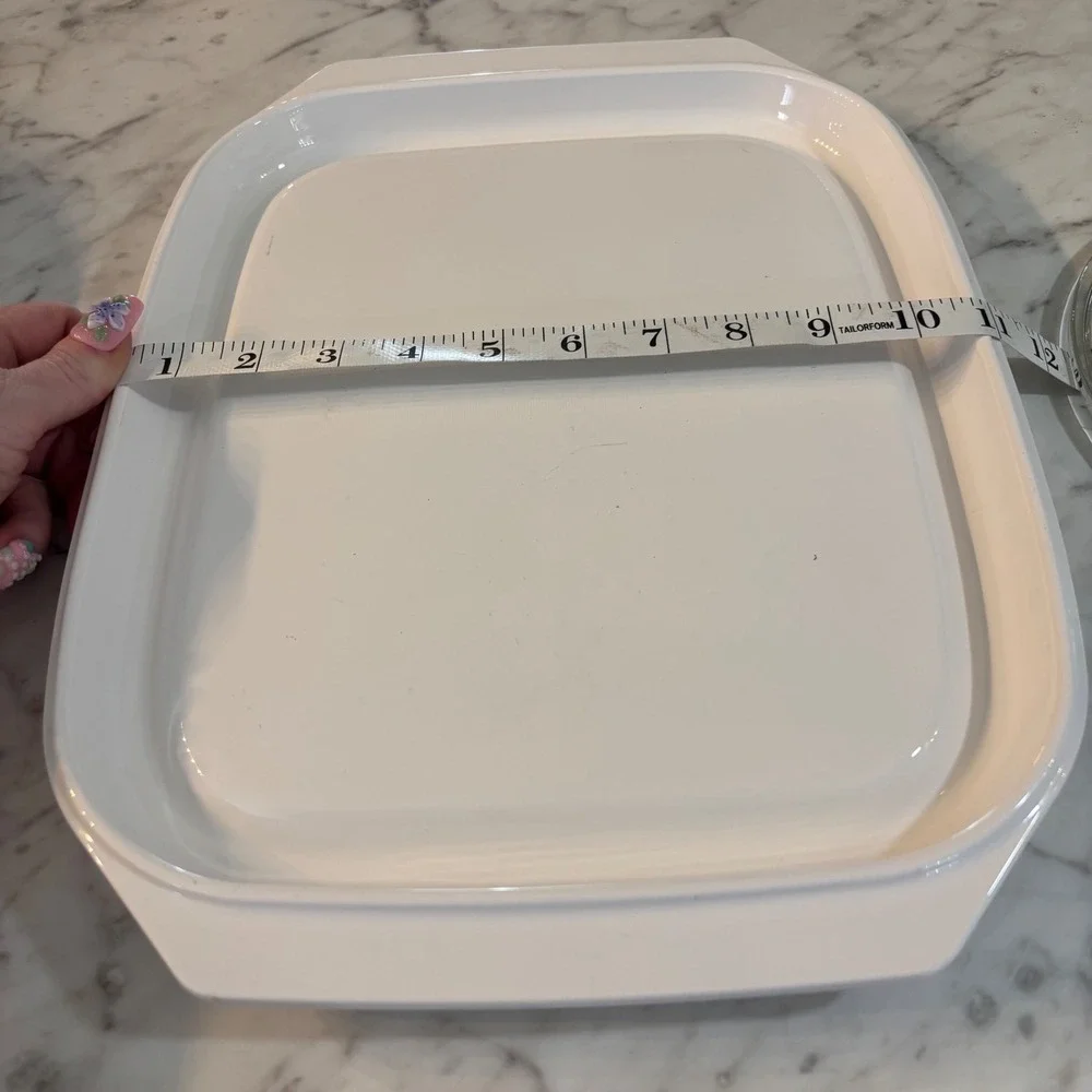 Vintage Litton Micro-Browner Microwave Browning Dish White Rectangular Platter